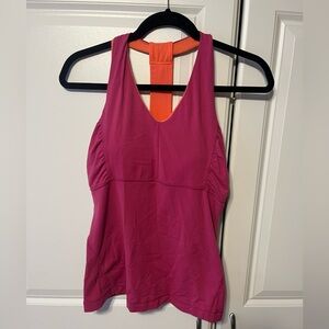 Lucy Coral and magenta Active wear Tank size-M